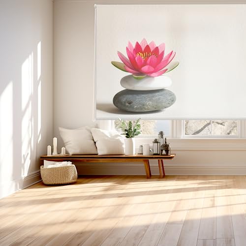 Blindecor Digital | Rollo transparent Bedruckt | Familie Zen| Modell Z-REDFLOW | 170 x 180 cm (Breite x Höhe) | Stoffgröße 166 x 175 cm | Fensterrollos von Blindecor