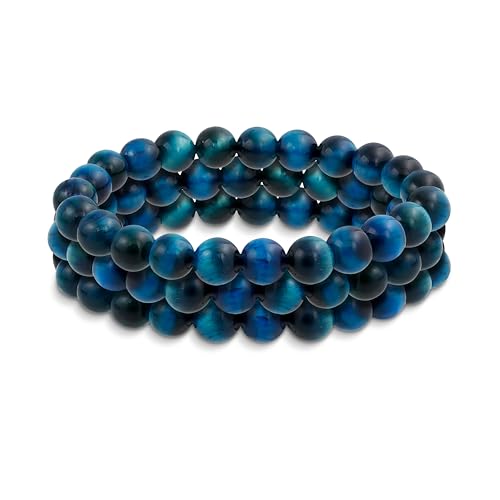 Bling Jewelry Natürlicher, mehrfarbiger Halbedelstein, runde Perlen, 8 mm Strang, stapelbar, Stretch-Armband für Damen, Herren, Teenager, Uni, One Size, Edelstein, Tigerauge Bling Jewelry Natürlicher, mehrfarbiger Halbedelstein, runde Perlen, 8 mm Strang, stapelbar, Stretch-Armband für Damen, Herren, Teenager, Uni, One Size, Edelstein, Tigerauge von Bling Jewelry