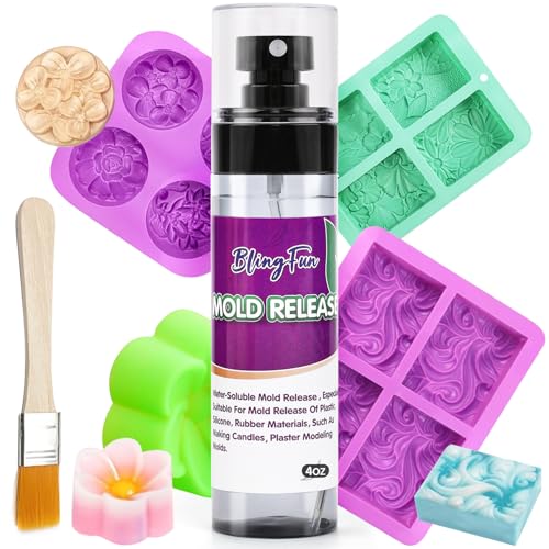 Blingfun Candle 4Oz Formentrennspray für Kerzenherstellung und Epoxidharz, schnell trocknendes Formentrennmittel, nicht klebendes professionelles Trennmittel von Blingfun