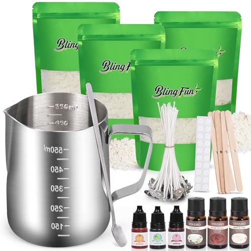 kerzen selber machen-920g Natur Sojawachs mit Duftöl, Farbstoffen & Zubehör – Kerzenmachen Zuhause, Geschenkidee Herstellung von Duftkerzen und Wachsprodukten kerzen selber machen-920g Natur Sojawachs mit Duftöl, Farbstoffen & Zubehör – Kerzenmachen Zuhause, Geschenkidee Herstellung von Duftkerzen und Wachsprodukten von Blingfun