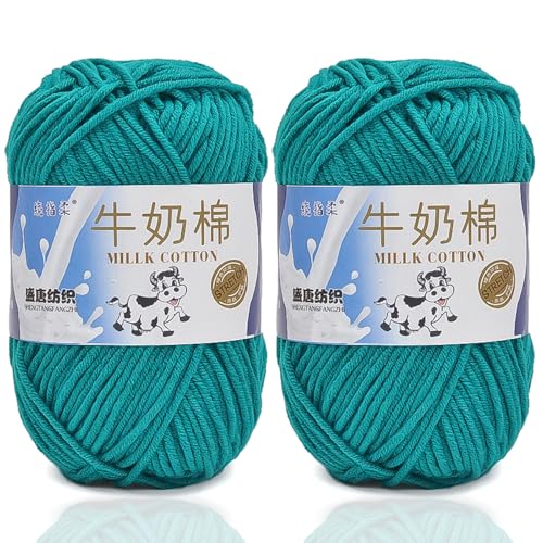 5ply Häkelgarn Milk 2 * 50g Milchbaumwollgarn Baumwollgarn Weiche Und Langlebige Acryl Zum Häkeln Für Anfänger，DIY Pullover, Mützen, Socken, Decken, Schals Und Tücher (100G,BN) von BlissFabrics