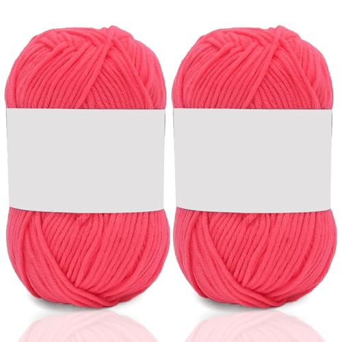 5ply Milk Cotton Yarn 2 * 50g Baumwollgarn Zum Häkeln Stricken Weiche Und Langlebige Acryl Zum Häkeln，Anfänger Crochet Yarn Für DIY Pullover, Mützen, Socken, Decken, Schals Und Tücher (100G,AC) von BlissFabrics