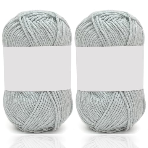 5ply Milk Cotton Yarn 2 * 50g Baumwollgarn Zum Häkeln Stricken Weiche Und Langlebige Acryl Zum Häkeln，Anfänger Crochet Yarn Für DIY Pullover, Mützen, Socken, Decken, Schals Und Tücher (100G,AD) von BlissFabrics