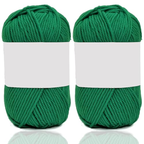 5ply Milk Cotton Yarn 2 * 50g Baumwollgarn Zum Häkeln Stricken Weiche Und Langlebige Acryl Zum Häkeln，Anfänger Crochet Yarn Für DIY Pullover, Mützen, Socken, Decken, Schals Und Tücher (100G,AT) von BlissFabrics
