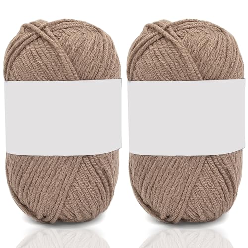 5ply Milk Cotton Yarn 2 * 50g Baumwollgarn Zum Häkeln Stricken Weiche Und Langlebige Acryl Zum Häkeln，Anfänger Crochet Yarn Für DIY Pullover, Mützen, Socken, Decken, Schals Und Tücher (100G,AU) von BlissFabrics