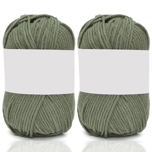 5ply Milk Cotton Yarn 2 * 50g Baumwollgarn Zum Häkeln Stricken Weiche Und Langlebige Acryl Zum Häkeln，Anfänger Crochet Yarn Für DIY Pullover, Mützen, Socken, Decken, Schals Und Tücher (100G,AX) von BlissFabrics