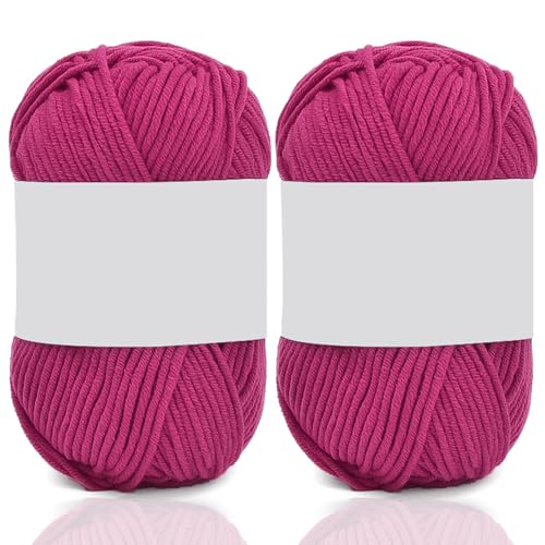 5ply Milk Cotton Yarn 2 * 50g Baumwollgarn Zum Häkeln Stricken Weiche Und Langlebige Acryl Zum Häkeln，Anfänger Crochet Yarn Für DIY Pullover, Mützen, Socken, Decken, Schals Und Tücher (100G,BD) von BlissFabrics