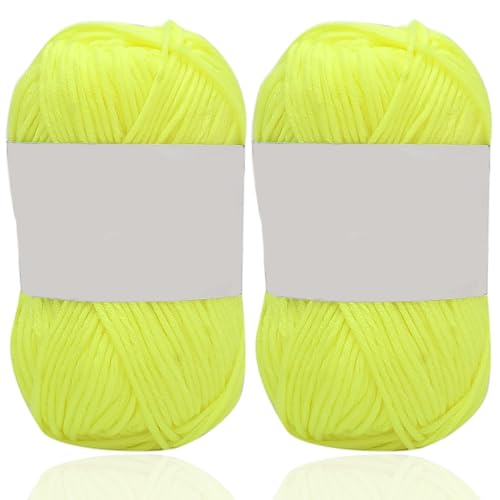 5ply Milk Cotton Yarn 2 * 50g Baumwollgarn Zum Häkeln Stricken Weiche Und Langlebige Acryl Zum Häkeln，Anfänger Crochet Yarn Für DIY Pullover, Mützen, Socken, Decken, Schals Und Tücher (100G,BL) von BlissFabrics