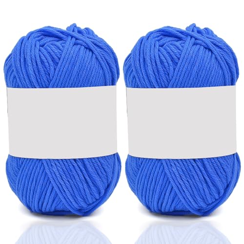 5ply Milk Cotton Yarn 2 * 50g Baumwollgarn Zum Häkeln Stricken Weiche Und Langlebige Acryl Zum Häkeln，Anfänger Crochet Yarn Für DIY Pullover, Mützen, Socken, Decken, Schals Und Tücher (100G,CC) von BlissFabrics