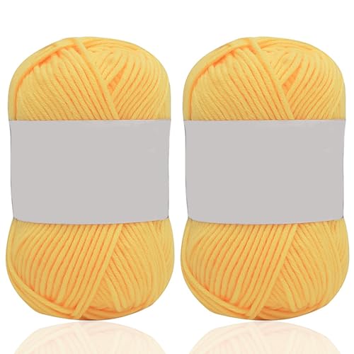 5ply Milk Cotton Yarn 2 * 50g Baumwollgarn Zum Häkeln Stricken Weiche Und Langlebige Acryl Zum Häkeln，Anfänger Crochet Yarn Für DIY Pullover, Mützen, Socken, Decken, Schals Und Tücher (100G,D) von BlissFabrics