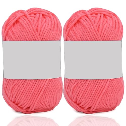 5ply Milk Cotton Yarn 2 * 50g Baumwollgarn Zum Häkeln Stricken Weiche Und Langlebige Acryl Zum Häkeln，Anfänger Crochet Yarn Für DIY Pullover, Mützen, Socken, Decken, Schals Und Tücher (100G,F) von BlissFabrics
