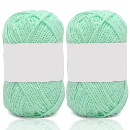 5ply Milk Cotton Yarn 2 * 50g Baumwollgarn Zum Häkeln Stricken Weiche Und Langlebige Acryl Zum Häkeln，Anfänger Crochet Yarn Für DIY Pullover, Mützen, Socken, Decken, Schals Und Tücher (100G,FF) von BlissFabrics