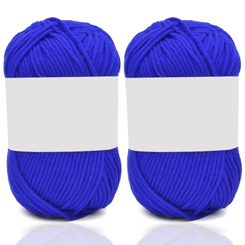 5ply Milk Cotton Yarn 2 * 50g Baumwollgarn Zum Häkeln Stricken Weiche Und Langlebige Acryl Zum Häkeln，Anfänger Crochet Yarn Für DIY Pullover, Mützen, Socken, Decken, Schals Und Tücher (100G,GG) von BlissFabrics
