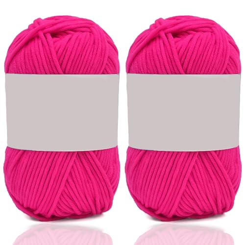 5ply Milk Cotton Yarn 2 * 50g Baumwollgarn Zum Häkeln Stricken Weiche Und Langlebige Acryl Zum Häkeln，Anfänger Crochet Yarn Für DIY Pullover, Mützen, Socken, Decken, Schals Und Tücher (100G,H) von BlissFabrics