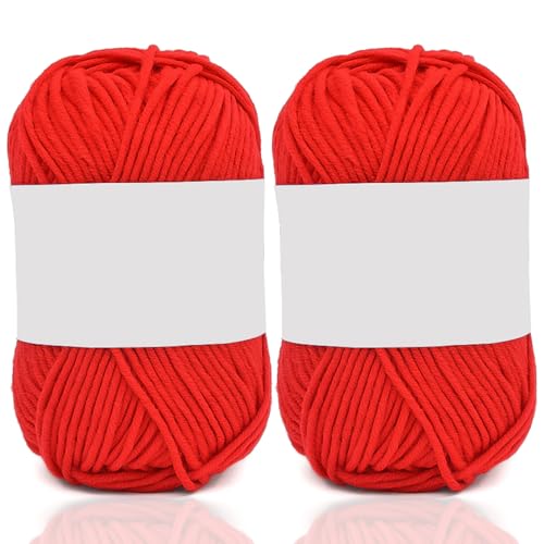 5ply Milk Cotton Yarn 2 * 50g Baumwollgarn Zum Häkeln Stricken Weiche Und Langlebige Acryl Zum Häkeln，Anfänger Crochet Yarn Für DIY Pullover, Mützen, Socken, Decken, Schals Und Tücher (100G,J) von BlissFabrics