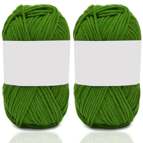 5ply Milk Cotton Yarn 2 * 50g Baumwollgarn Zum Häkeln Stricken Weiche Und Langlebige Acryl Zum Häkeln，Anfänger Crochet Yarn Für DIY Pullover, Mützen, Socken, Decken, Schals Und Tücher (100G,N) von BlissFabrics