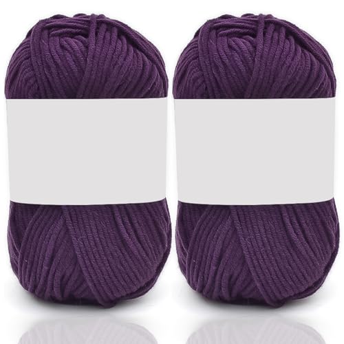 5ply Milk Cotton Yarn 2 * 50g Baumwollgarn Zum Häkeln Stricken Weiche Und Langlebige Acryl Zum Häkeln，Anfänger Crochet Yarn Für DIY Pullover, Mützen, Socken, Decken, Schals Und Tücher (100G,Q) von BlissFabrics