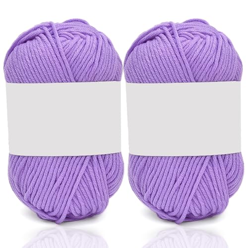 5ply Milk Cotton Yarn 2 * 50g Baumwollgarn Zum Häkeln Stricken Weiche Und Langlebige Acryl Zum Häkeln，Anfänger Crochet Yarn Für DIY Pullover, Mützen, Socken, Decken, Schals Und Tücher (100G,QQ) von BlissFabrics