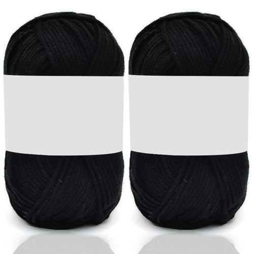 5ply Milk Cotton Yarn 2 * 50g Baumwollgarn Zum Häkeln Stricken Weiche Und Langlebige Acryl Zum Häkeln，Anfänger Crochet Yarn Für DIY Pullover, Mützen, Socken, Decken, Schals Und Tücher (100G,R) von BlissFabrics