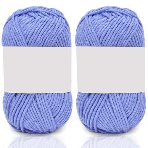 5ply Milk Cotton Yarn 2 * 50g Baumwollgarn Zum Häkeln Stricken Weiche Und Langlebige Acryl Zum Häkeln，Anfänger Crochet Yarn Für DIY Pullover, Mützen, Socken, Decken, Schals Und Tücher (100G,T) von BlissFabrics