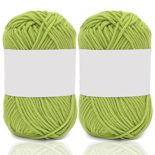 5ply Milk Cotton Yarn 2 * 50g Baumwollgarn Zum Häkeln Stricken Weiche Und Langlebige Acryl Zum Häkeln，Anfänger Crochet Yarn Für DIY Pullover, Mützen, Socken, Decken, Schals Und Tücher (100G,V) von BlissFabrics