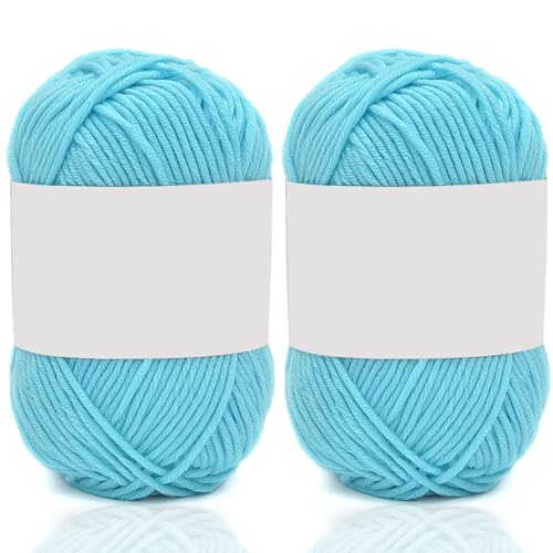 5ply Milk Cotton Yarn 2 * 50g Baumwollgarn Zum Häkeln Stricken Weiche Und Langlebige Acryl Zum Häkeln，Anfänger Crochet Yarn Für DIY Pullover, Mützen, Socken, Decken, Schals Und Tücher (100G,X) von BlissFabrics