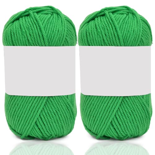 5ply Milk Cotton Yarn 2 * 50g Baumwollgarn Zum Häkeln Stricken Weiche Und Langlebige Acryl Zum Häkeln，Anfänger Crochet Yarn Für DIY Pullover, Mützen, Socken, Decken, Schals Und Tücher (100G,XX) von BlissFabrics