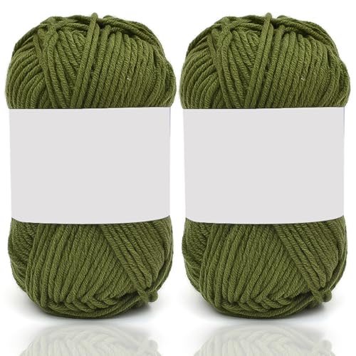5ply Milk Cotton Yarn 2 * 50g Baumwollgarn Zum Häkeln Stricken Weiche Und Langlebige Acryl Zum Häkeln，Anfänger Crochet Yarn Für DIY Pullover, Mützen, Socken, Decken, Schals Und Tücher (100G,Z) von BlissFabrics