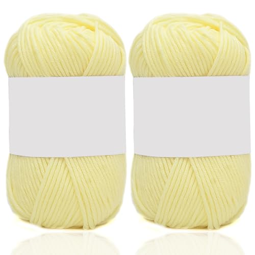 5ply Milk Cotton Yarn 2 * 50g Baumwollgarn Zum Häkeln Stricken Weiche Und Langlebige Acryl Zum Häkeln，Anfänger Crochet Yarn Für DIY Pullover, Mützen, Socken, Decken, Schals Und Tücher (100G,ZZ) von BlissFabrics