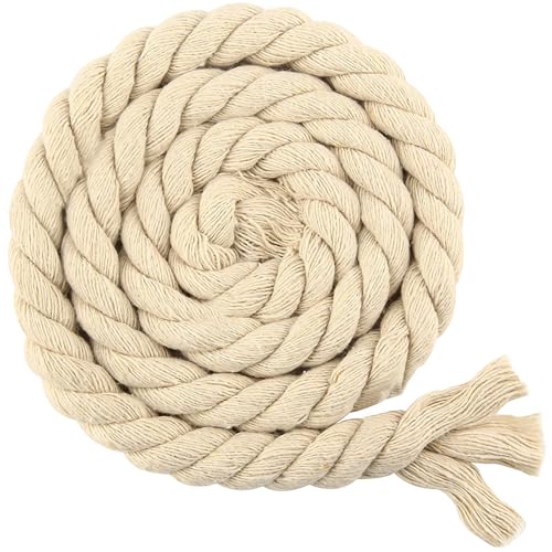 Makramee Garn Kordelband Baumwollkordel 8/10/12/20mm X 10m Baumwollseil Dicke Rope Garn Baumwollgarn, Geflochten Für DIY Handwerk, Basteln, Makramee Wandbehang, Vorhang (B,8mm*10m) von BlissFabrics