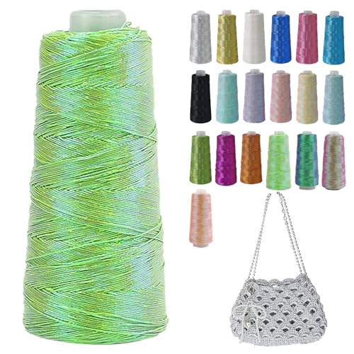 Metallic Garn Glitzer Makramee Garn 1mm X 475m Funkelndes Polyester Häkelgarn Für Taschen Mützen DIY Dekorationen 3 Lagiger Kern (P16,1pcs) von BlissFabrics