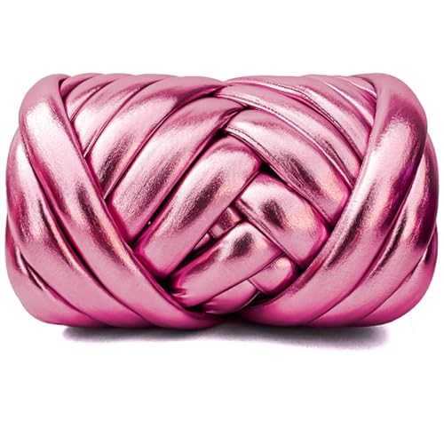 Strickschlauch Armstricken Wolle Metallisch Dicke Garn Chunky Yarn wolle Schlauchgarn zum Handstricken für Taschen, Decken, Körbe, Haustierbetten, Kissen, Teppiche，Haustierkorb (V,750G) von BlissFabrics