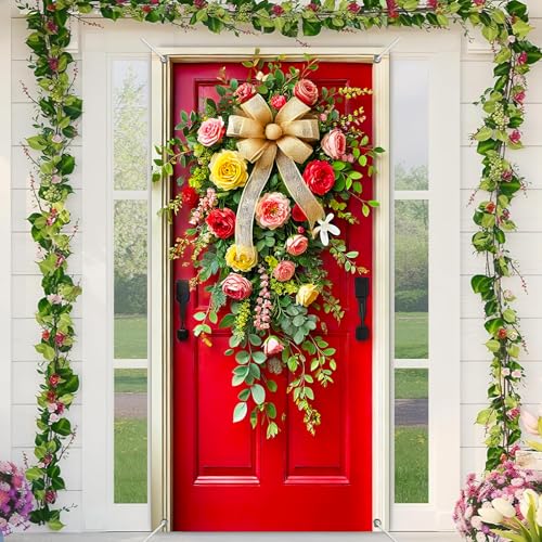 BlissYard Blumenkranz, Türabdeckung, Fotografie-Hintergrund, Frühling, Sommer, Herbst, Blumentürdekoration, 89,9 x 180,9 cm, Banner, Ferienhaus, Outdoor, Innenbereich, Küche, Eingang, Party-Dekoration BlissYard Blumenkranz, Türabdeckung, Fotografie-Hintergrund, Frühling, Sommer, Herbst, Blumentürdekoration, 89,9 x 180,9 cm, Banner, Ferienhaus, Outdoor, Innenbereich, Küche, Eingang, Party-Dekoration von BlissYard