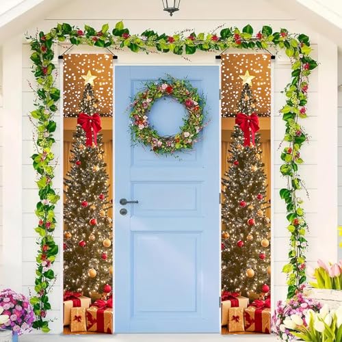 BlissYard Langes vertikales Banner für den Außenbereich, Veranda, hängende Dekoration, 30,5 x 180,9 cm, Weihnachtsbaum, funkelnde Ornamente, Lichter, Stern, festlich, für drinnen und draußen BlissYard Langes vertikales Banner für den Außenbereich, Veranda, hängende Dekoration, 30,5 x 180,9 cm, Weihnachtsbaum, funkelnde Ornamente, Lichter, Stern, festlich, für drinnen und draußen von BlissYard