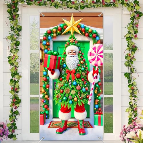 BlissYard Weihnachtstürabdeckung, Urlaub, 88,9 x 180,9 cm, Freude, Weihnachtsmannkranz, blaue Akzente, Hintergrund, Polyestergewebe, festliche Heimdekoration, Fotografie-Hintergrund, saisonaler BlissYard Weihnachtstürabdeckung, Urlaub, 88,9 x 180,9 cm, Freude, Weihnachtsmannkranz, blaue Akzente, Hintergrund, Polyestergewebe, festliche Heimdekoration, Fotografie-Hintergrund, saisonaler von BlissYard