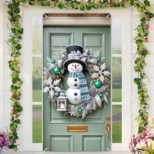 BlissYard Weihnachtstürabdeckung, Winter-Türabdeckung, Schneemann-Kranz, Laterne, Türen, Banner, 180 x 89 cm, festliche Feiertagstürdekoration, Frohe Weihnachtsdekoration, Frontdekoration, Willkommen BlissYard Weihnachtstürabdeckung, Winter-Türabdeckung, Schneemann-Kranz, Laterne, Türen, Banner, 180 x 89 cm, festliche Feiertagstürdekoration, Frohe Weihnachtsdekoration, Frontdekoration, Willkommen von BlissYard