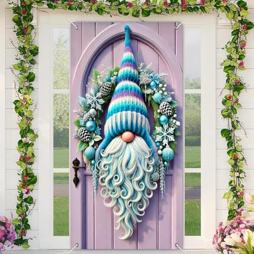 BlissYard Weihnachtstürabdeckung, Zwerg-Türbanner für den Winterurlaub, Dekoration, blau, skandinavische Elfe, Schneeflocke, Veranda-Dekorationen für Haustür, Außentür, 80 x 180 cm, Wandbehang BlissYard Weihnachtstürabdeckung, Zwerg-Türbanner für den Winterurlaub, Dekoration, blau, skandinavische Elfe, Schneeflocke, Veranda-Dekorationen für Haustür, Außentür, 80 x 180 cm, Wandbehang von BlissYard