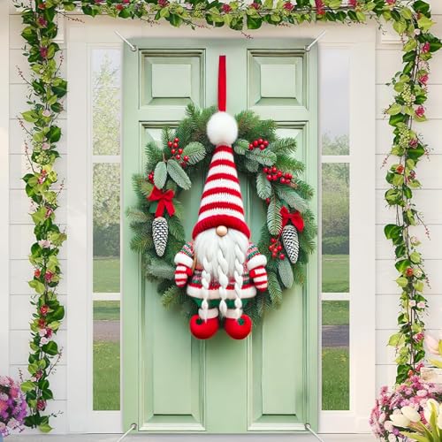 BlissYard Weihnachtswichtel, Türabdeckung, Banner, 89,9 x 180,9 cm, rot-weiß gestreifter Hut, Elfe, Wandbehang mit Kiefernkranz, für Veranda, Innen- und Außenbereich, Urlaubsdekoration, Wintereingang BlissYard Weihnachtswichtel, Türabdeckung, Banner, 89,9 x 180,9 cm, rot-weiß gestreifter Hut, Elfe, Wandbehang mit Kiefernkranz, für Veranda, Innen- und Außenbereich, Urlaubsdekoration, Wintereingang von BlissYard