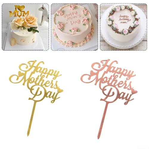 10 Stück Acryl-Kuchen für Muttertag, Feiern mit Stil und Eleganz (Roségold) von BlissfulAbode