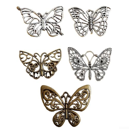 A13931 Schmetterlings-Anhängerperlen aus Metall, Bronze, 5 Stück von BlissfulAbode