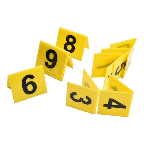 Acryl-Tischnummern-Display-Set, 10 Stück, Zeltschilder für effizienten Service in Restaurants und Veranstaltungen (gelb) von BlissfulAbode