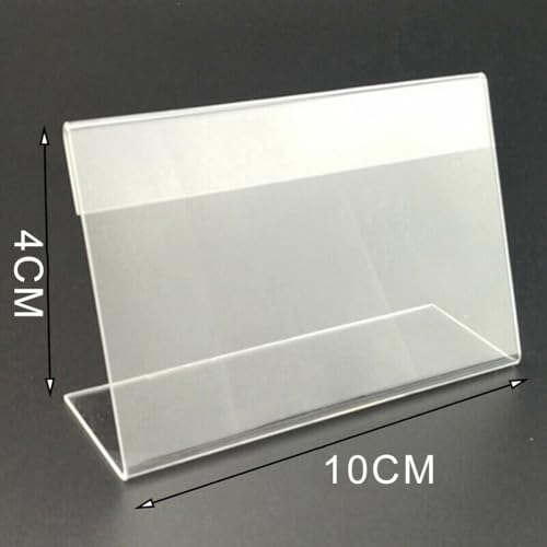 BlissfulAbode Transparente Acryl-Namenskartenhalter, 40 Stück, Ständer für Etiketten und Displays, wiederverwendbar (4 x 10 cm) von BlissfulAbode
