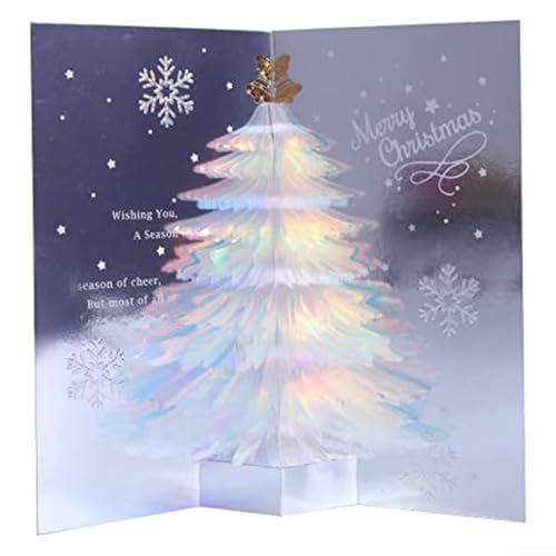 Festliche 3D-Weihnachtskarte mit aufwendigen Designs für saisonale Grüße (blau) von BlissfulAbode