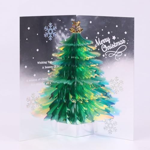Festliche 3D-Weihnachtskarte mit aufwendigen Designs für saisonale Grüße (grün) von BlissfulAbode