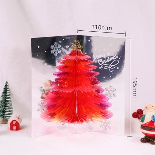 Festliche 3D-Weihnachtskarte mit aufwendigen Designs für saisonale Grüße (rot) von BlissfulAbode