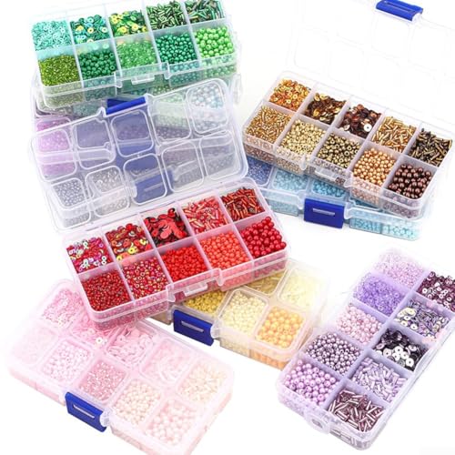 Mini-Sets für Schmuckherstellung, mit verschiedenen bunten Glasperlen (lila) von BlissfulAbode