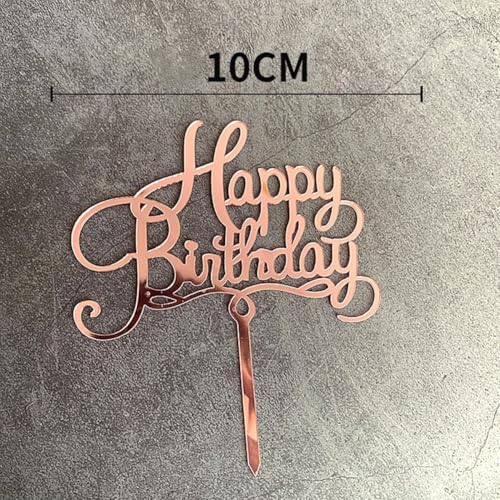 Personalisierte Kuchendekoration aus Acryl für Geburtstage, verbessern Sie Ihre festliche Atmosphäre (Roségold6) von BlissfulAbode