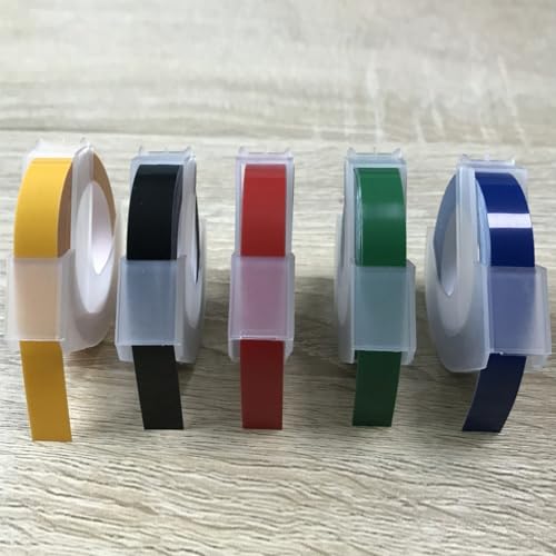 Premium Mehrfarbiges Nachfüllband für Motex-Etikettenhersteller, 6 mm x 3 m (1 Set (5 Farben)) von BlissfulAbode