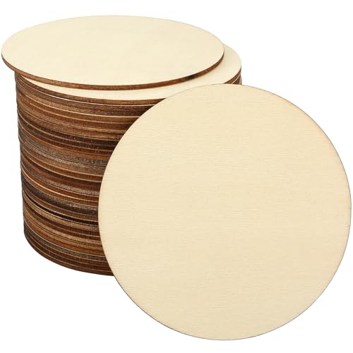 Blisstime Unlackierte Holzkreise zum Basteln, Holzrunden zum Basteln, runde Scheiben zum Malen, Schreiben, Heimwerkerbedarf, Gravieren und Schnitzen, Heimdekorationen (10,2 cm, 36 Stück) von Blisstime