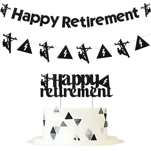 Electrical Lineman Retirement Decorations Black Glitter Electrician Banner Garland Electrician Theme Cake Toppers for Men Boys Lineman Retirement Supplies Electrical Lineman Retirement Decorations Black Glitter Electrician Banner Garland Electrician Theme Cake Toppers for Men Boys Lineman Retirement Supplies von Blisstock